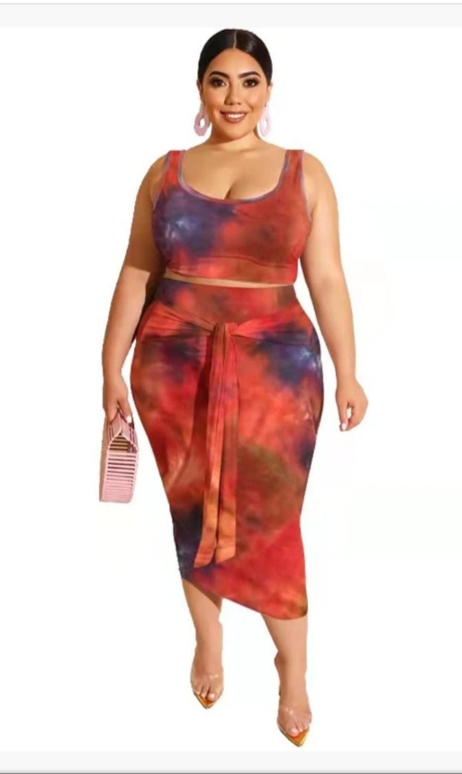 Tie Dye 2-piece Skirt Set