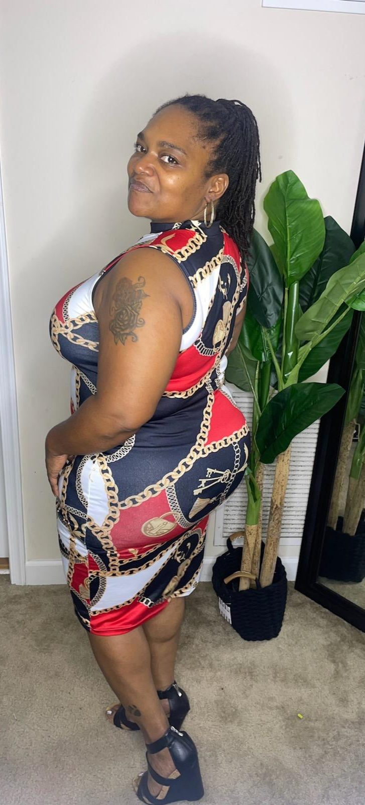 Sexy Full Print Casual Dress