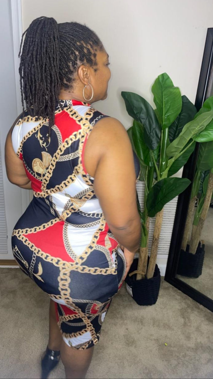 Sexy Full Print Casual Dress