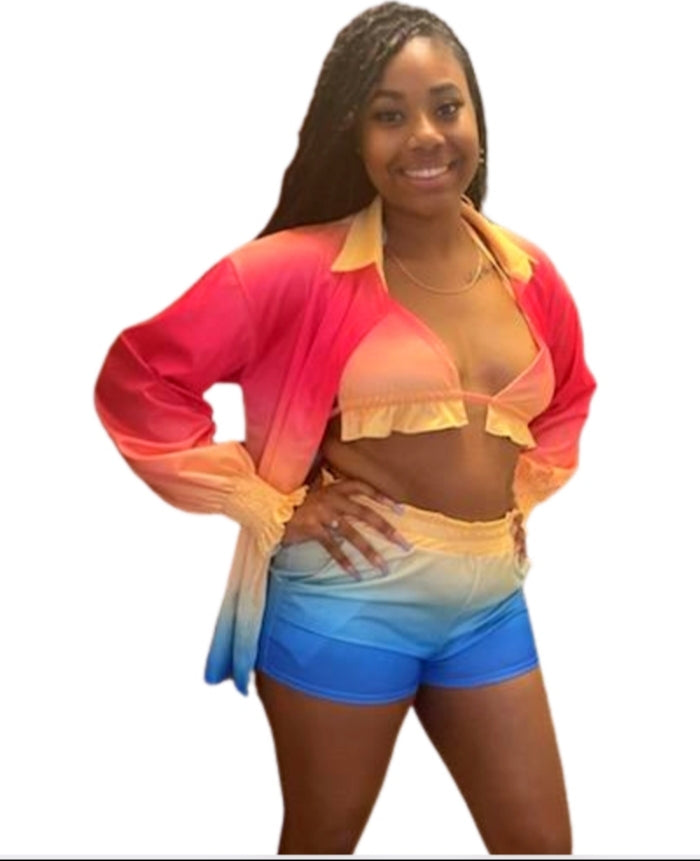 Sexy Gradient 3-Piece Short Set