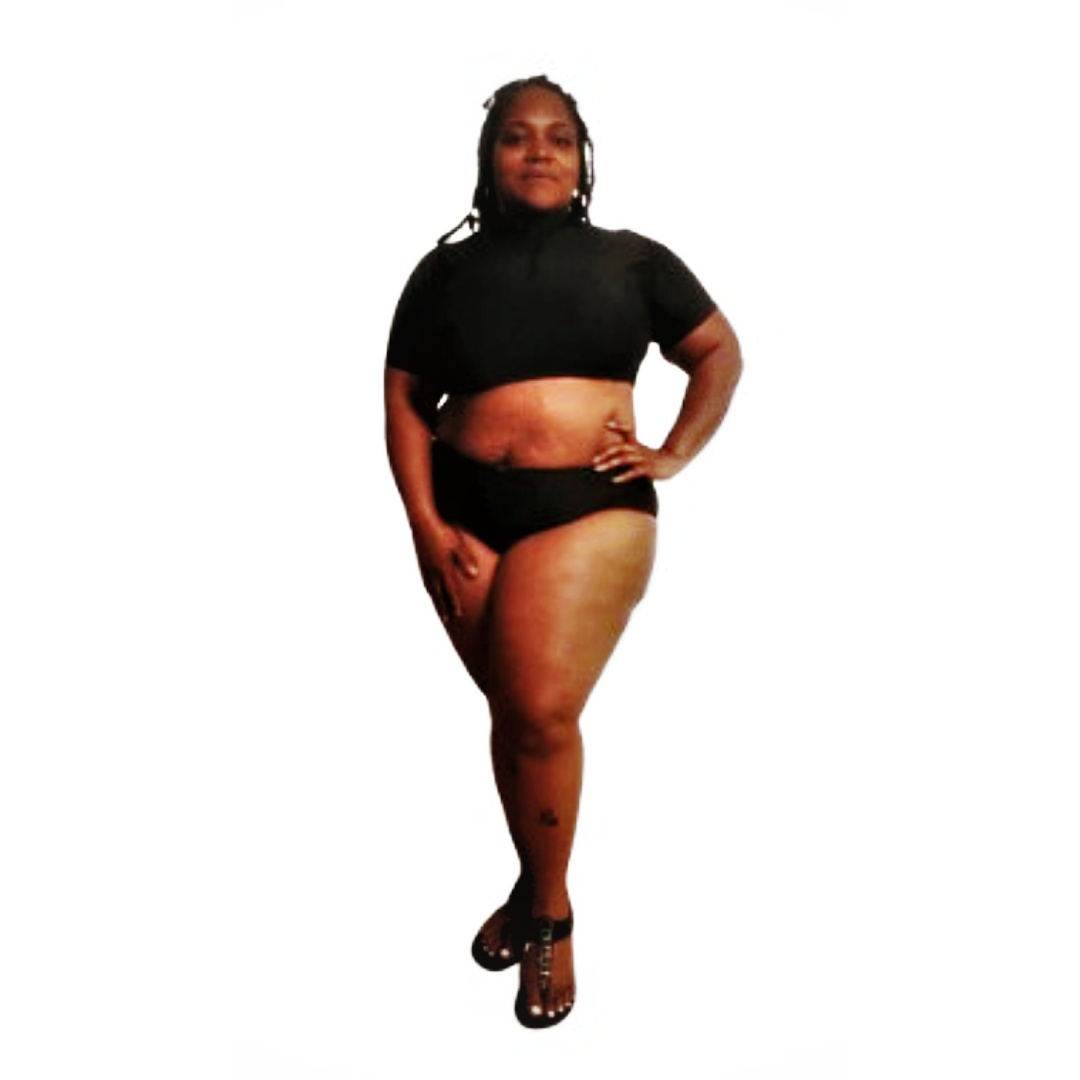 Solid High Waist Swimsuit