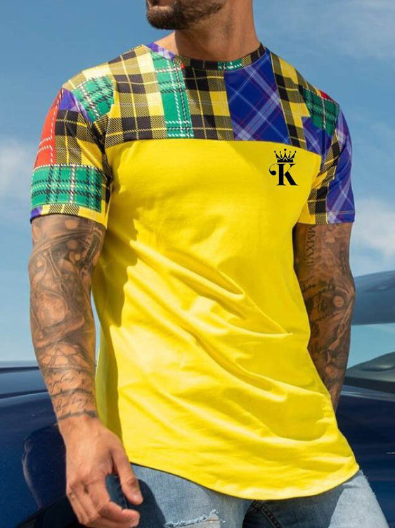 Men's Plaid Crown Print Shirt