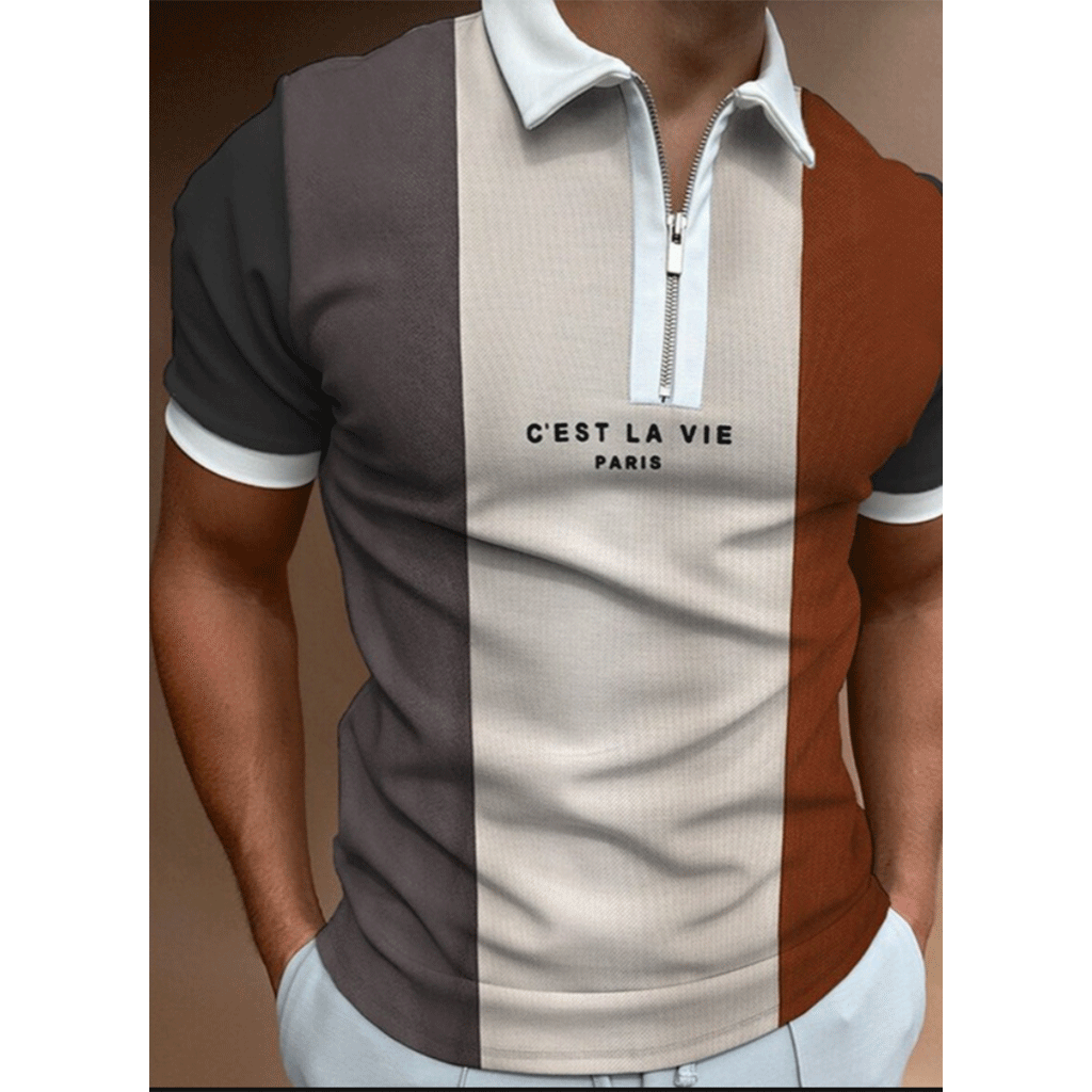 Men's Casual Contrast Polo Shirt