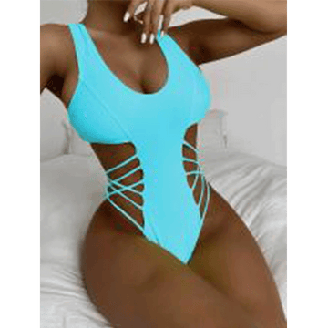 Solid Cutout One-Piece Swimsuit